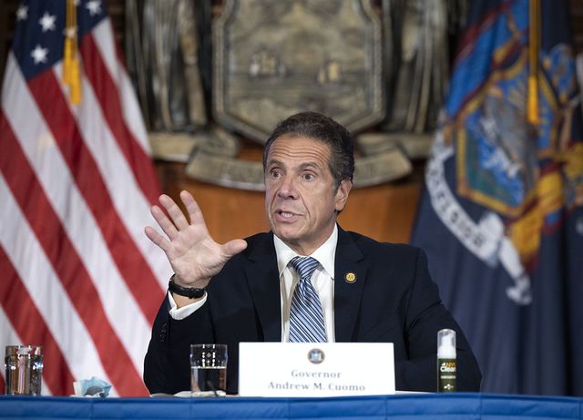Governor Andrew Cuomo holding a press briefing at the State Capitol on October 6th, 2020.
